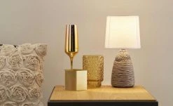 KHG Tischleuchte, 1-flammig, Steingutoptik