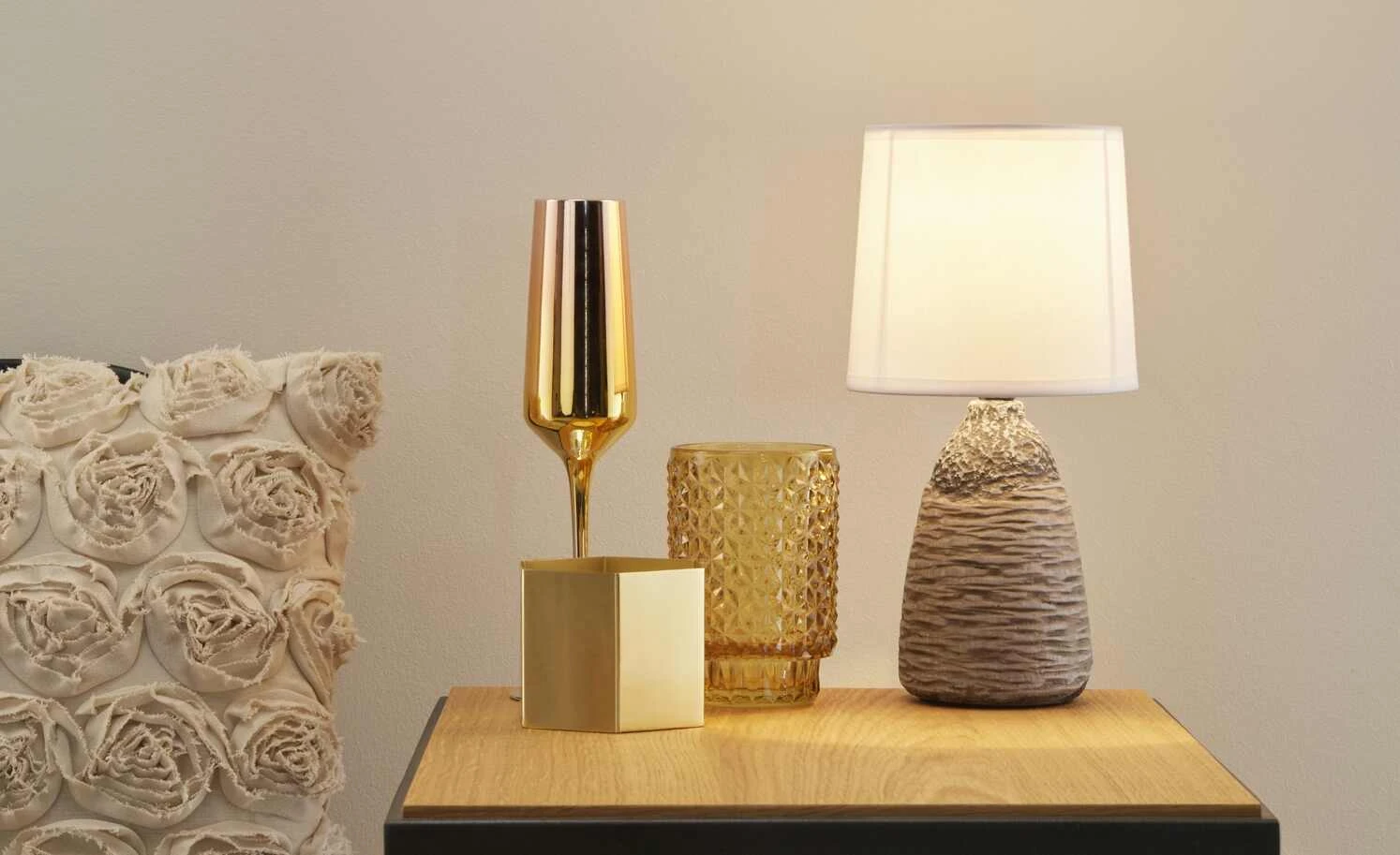 KHG Tischleuchte, 1-flammig, Steingutoptik 1 KHG Tischleuchte, 1-flammig, Steingutoptik