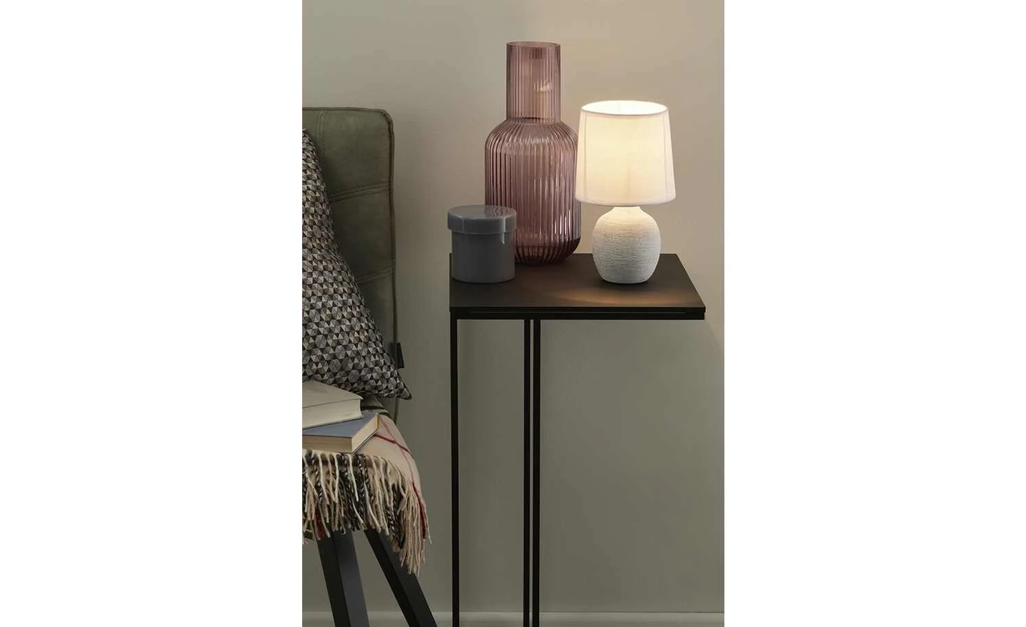 KHG Tischleuchte, 1-flammig, Keramik weiß 1 KHG Tischleuchte, 1-flammig, Keramik weiß