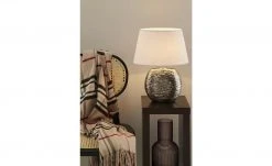 KHG Keramik-Tischleuchte, 1-flammig, silberfarben