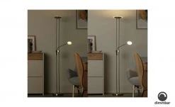 Meisterleuchten LED-Deckenfluter, 2-flammig, Nickel matt