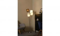 HOME STORY Stehleuchte, 4-flammig, Stoffschirme