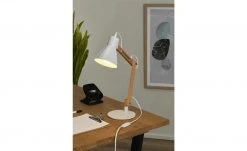 KHG Tischleuchte, 1-flammig, Buche/Weiß