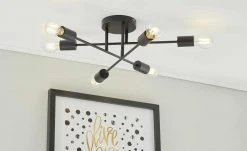 HOME STORY Deckenleuchte, 6-flammig, Schwarz