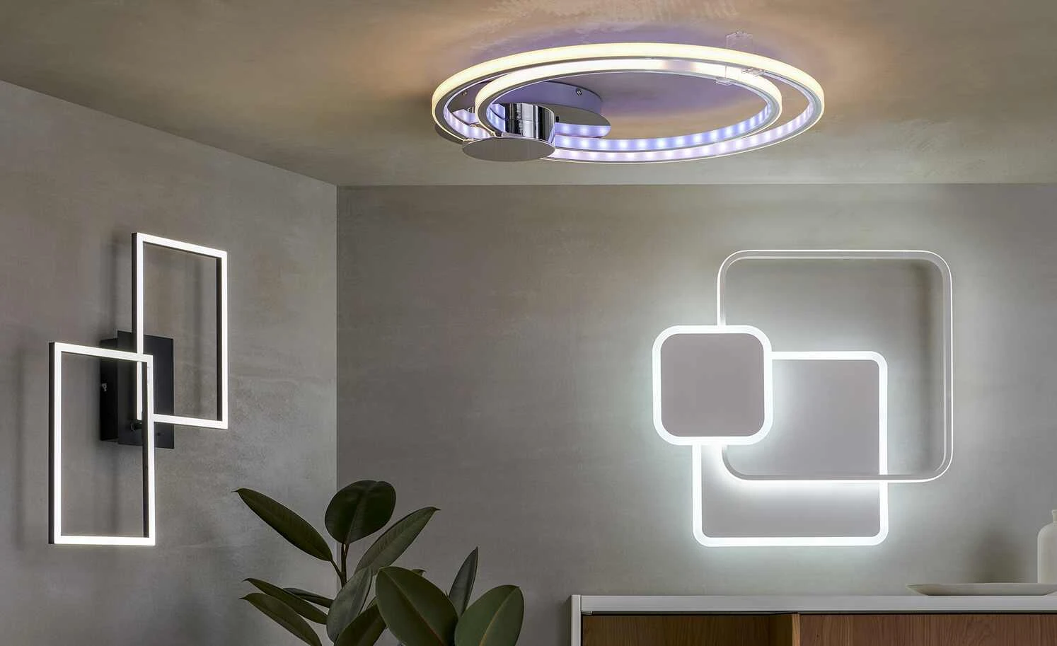 Meisterleuchten LED-Deckenleuchte, weiß, ´Quadrate` 1 Meisterleuchten LED-Deckenleuchte, weiß, ´Quadrate`