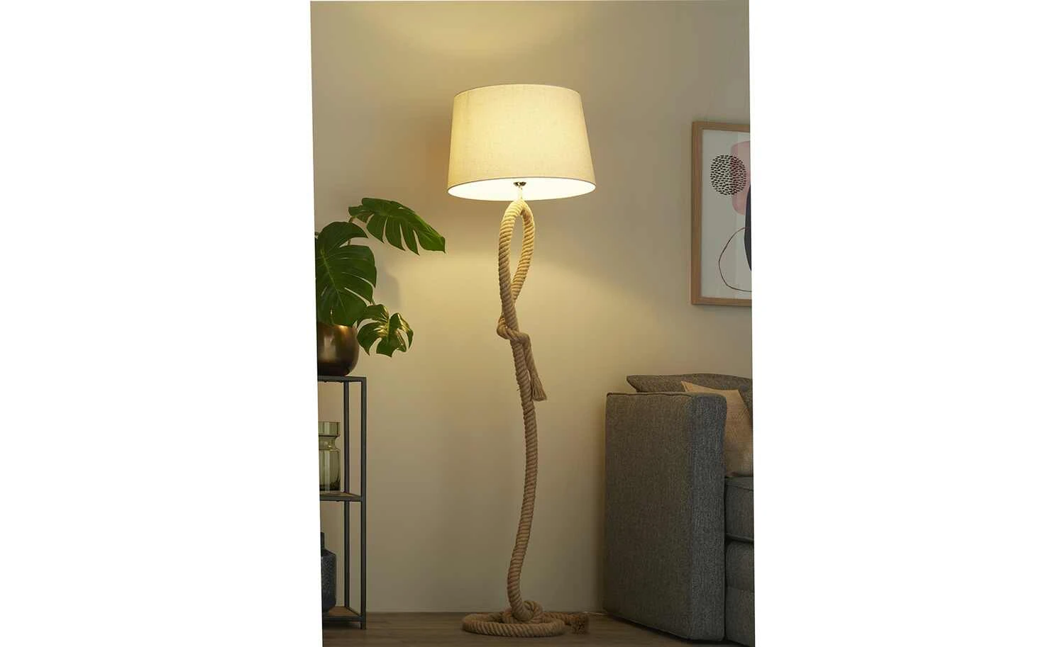 HOME STORY Stehleuchte, 1-flammig in Seiloptik ´gedreht´ 2 HOME STORY Stehleuchte, 1-flammig in Seiloptik ´gedreht´ – Bild 2