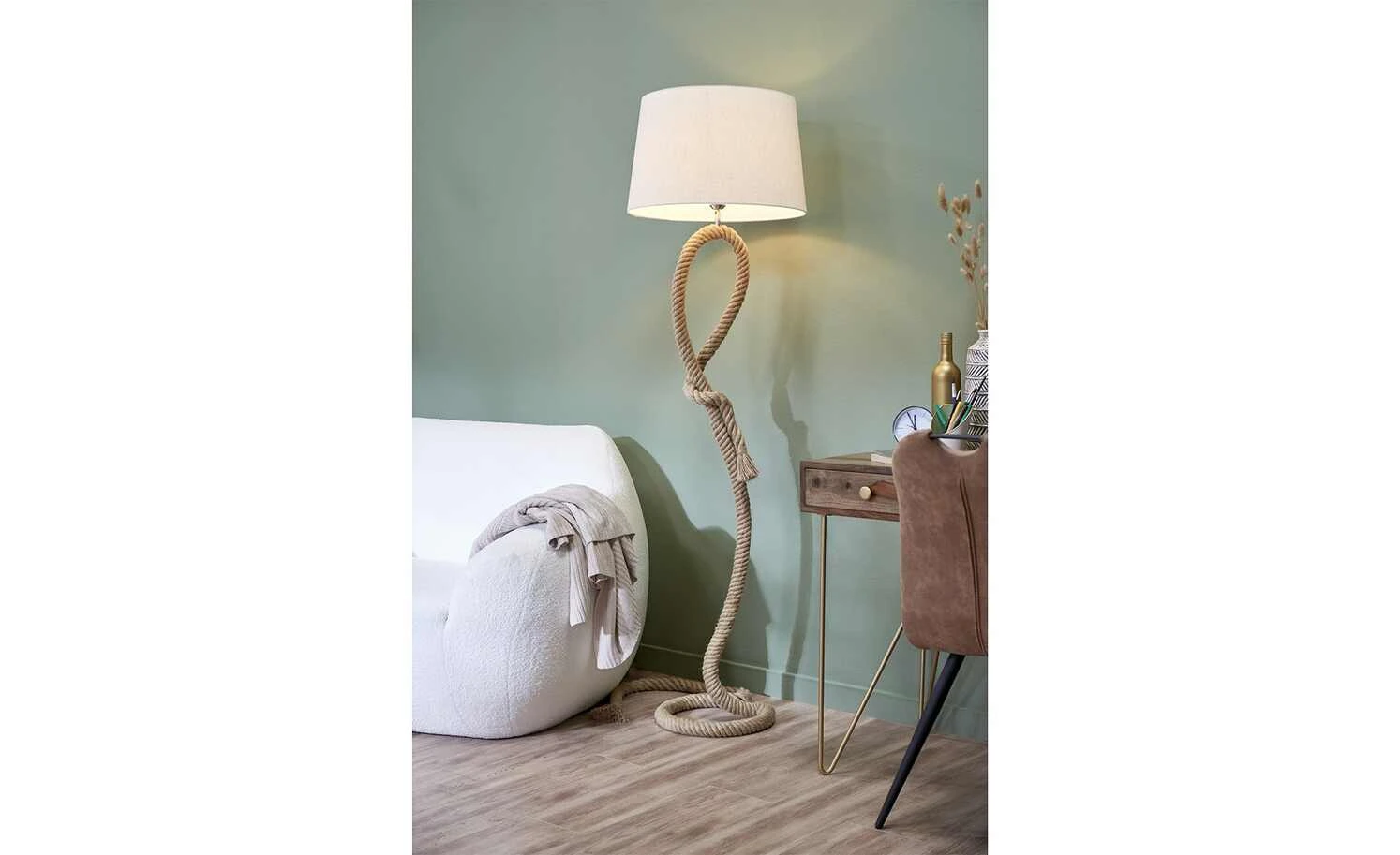 HOME STORY Stehleuchte, 1-flammig in Seiloptik ´gedreht´ 1 HOME STORY Stehleuchte, 1-flammig in Seiloptik ´gedreht´
