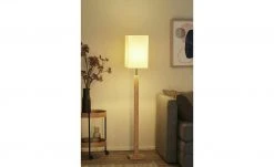 HOME STORY Bambus-Stehleuchte, 1-flammig, eckig