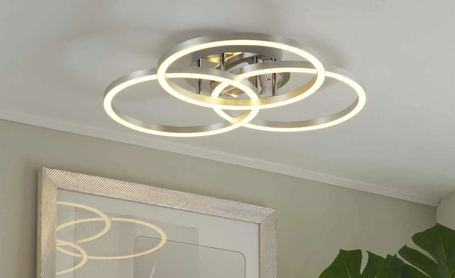 Meisterleuchten LED-Deckenleuchte, Alu-gebürstet, Kreise 2 Meisterleuchten LED-Deckenleuchte, Alu-gebürstet, Kreise – Bild 2