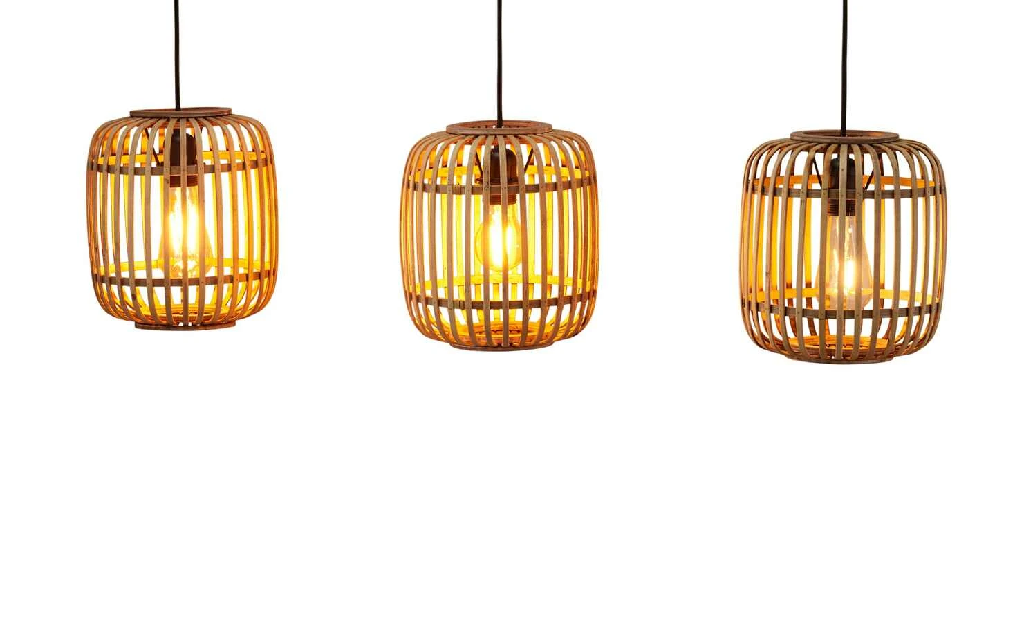 Pendelleuchte 3-flammig, Bambusschirm 3 Pendelleuchte 3-flammig, Bambusschirm – Bild 3