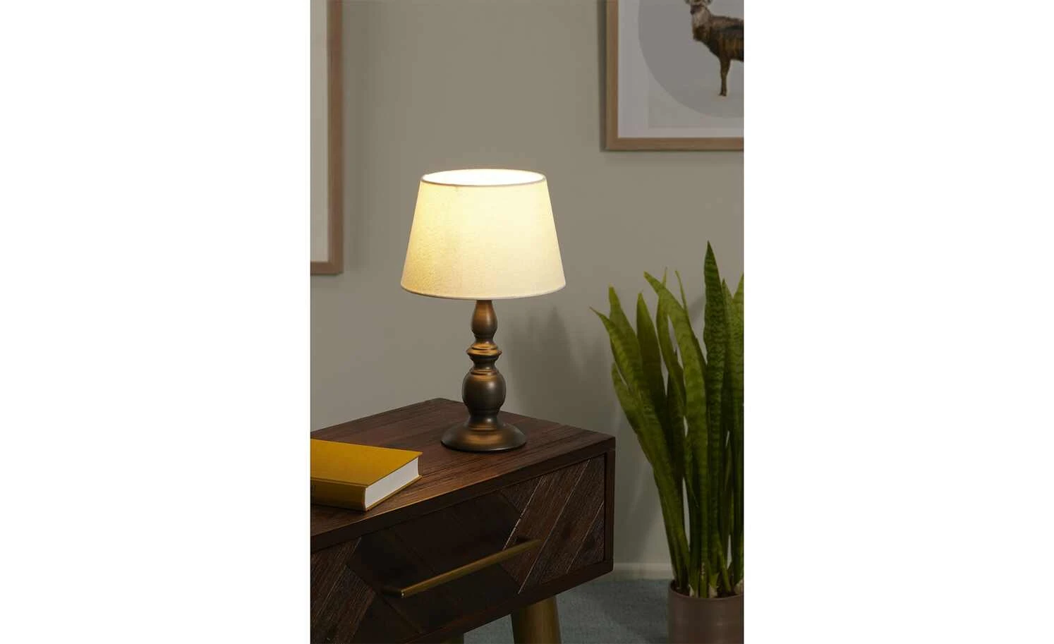 Tischleuchte, 1-flammig, Stoffschirm creme `klein´ | 33|cm 1 Tischleuchte, 1-flammig, Stoffschirm creme `klein´ | 33|cm