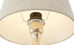 Tischleuchte, 1-flammig, Stoffschirm grau `mittel´ | 41|cm -Innenleuchten Verkaufsladen 11685734 5 202008202250