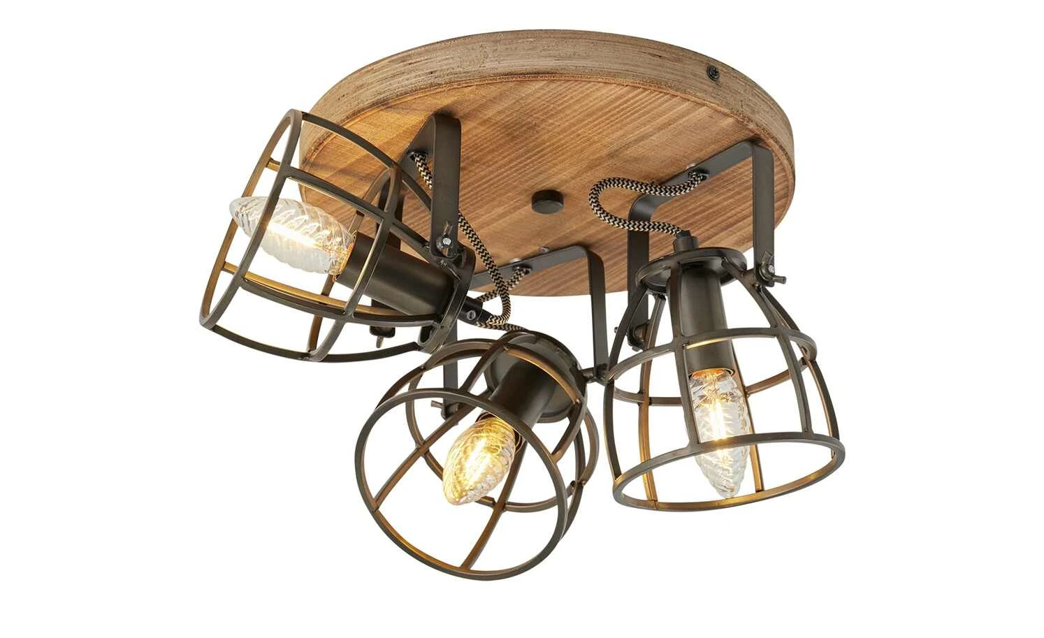 Deckenleuchte, 3-flammig, Holz/Metall 5 Deckenleuchte, 3-flammig, Holz/Metall – Bild 5