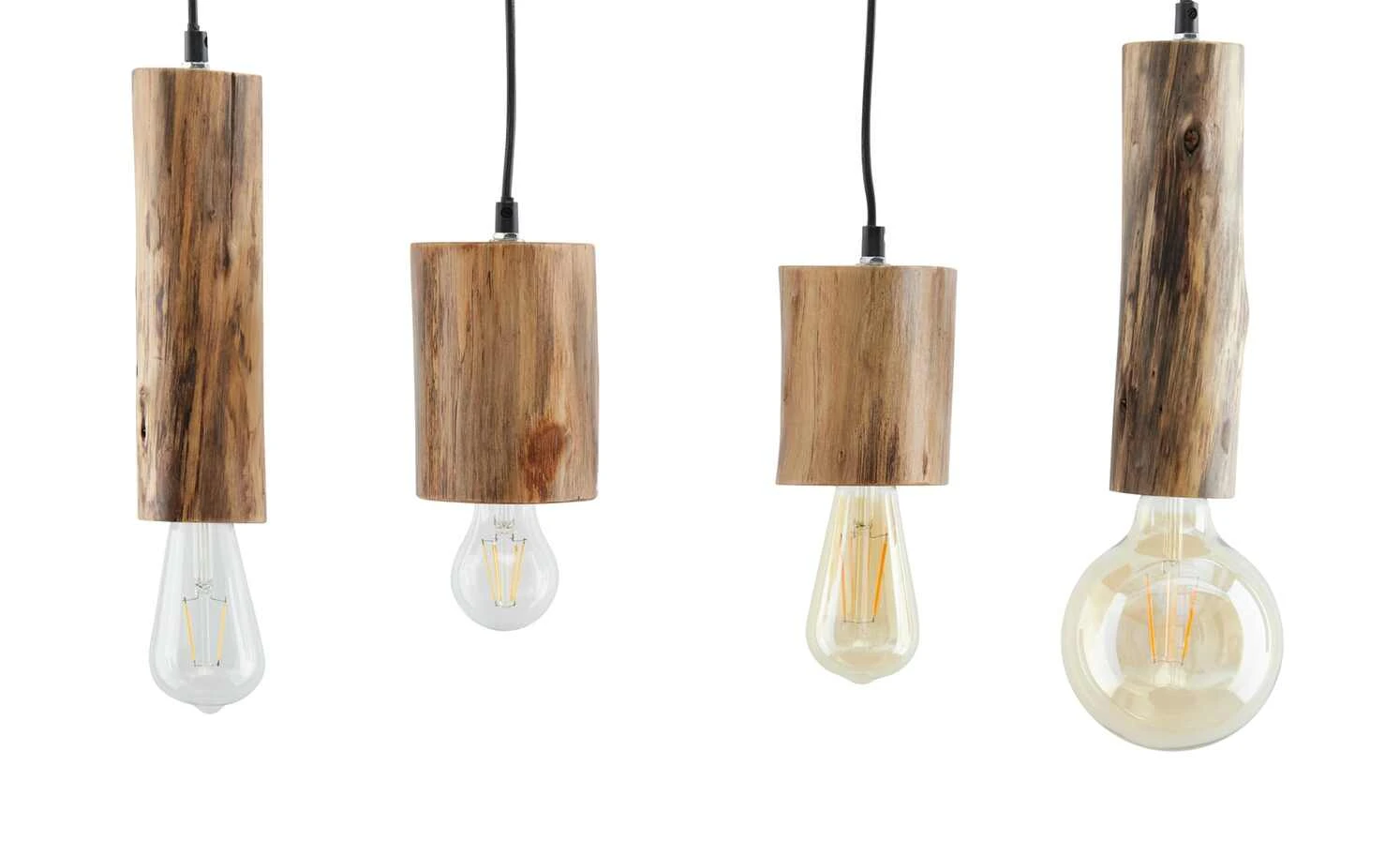 Pendelleuchte, 4-flammig, Eukalyptus-Holz 2 Pendelleuchte, 4-flammig, Eukalyptus-Holz – Bild 2