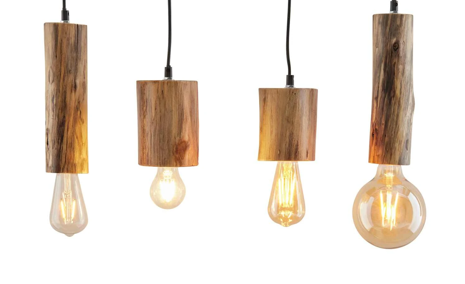 Pendelleuchte, 4-flammig, Eukalyptus-Holz 4 Pendelleuchte, 4-flammig, Eukalyptus-Holz – Bild 4