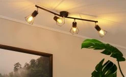 Deckenstrahler, 4-flammig, Draht schwarz