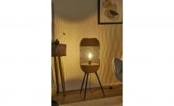 Stehleuchte, 1-flammig, Bambus-Optik/ Metall