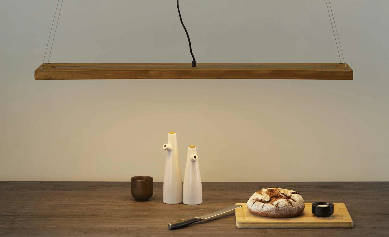 Trio LED-Pendelleuchte, 1-flammig, Pinienholz 1 Trio LED-Pendelleuchte, 1-flammig, Pinienholz