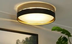 Deckenleuchte, schwarz/goldfarben