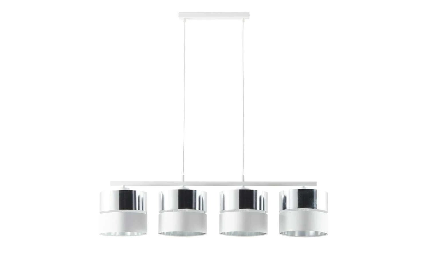 Pendelleuchte, 4-flammig, Weiß/silberfarben 3 Pendelleuchte, 4-flammig, Weiß/silberfarben – Bild 3