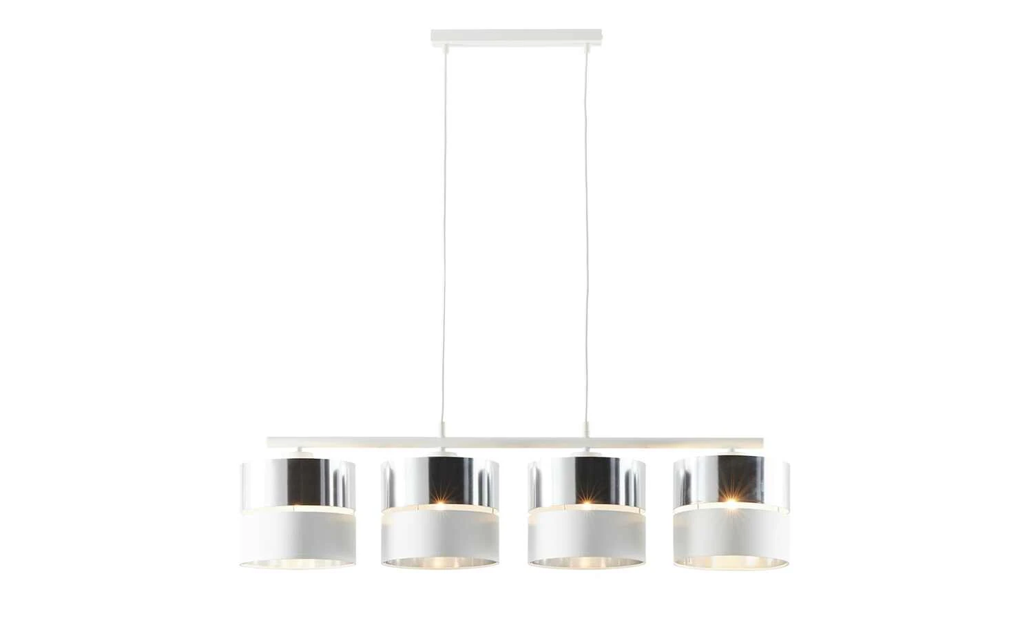 Pendelleuchte, 4-flammig, Weiß/silberfarben 6 Pendelleuchte, 4-flammig, Weiß/silberfarben – Bild 6