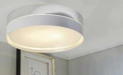 Deckenleuchte, silber/weiß