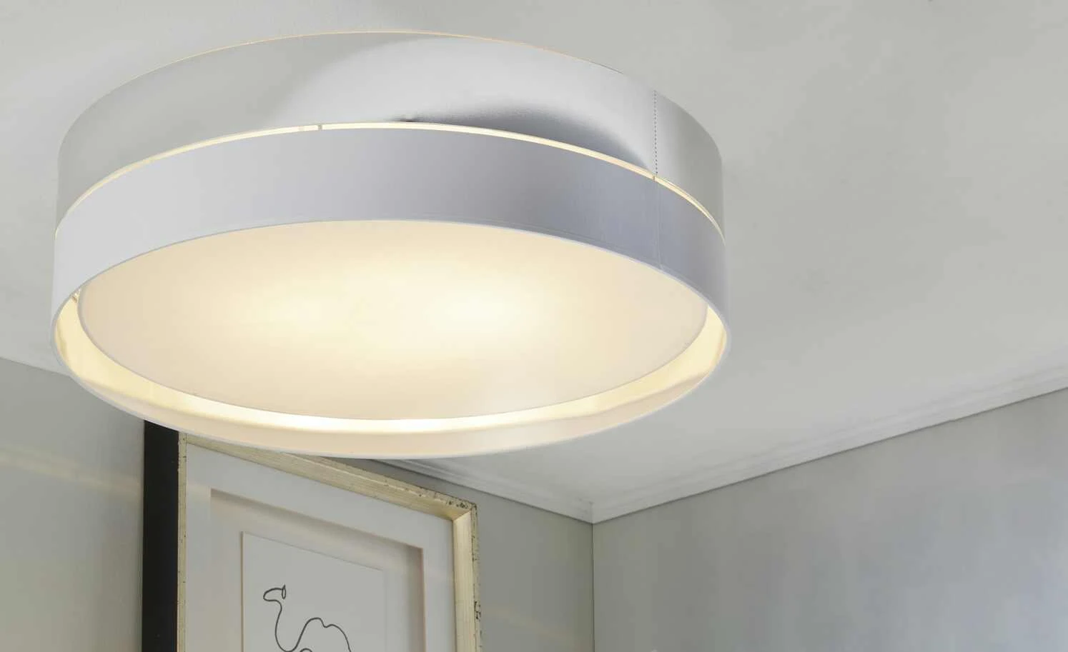 Deckenleuchte, silber/weiß 1 Deckenleuchte, silber/weiß