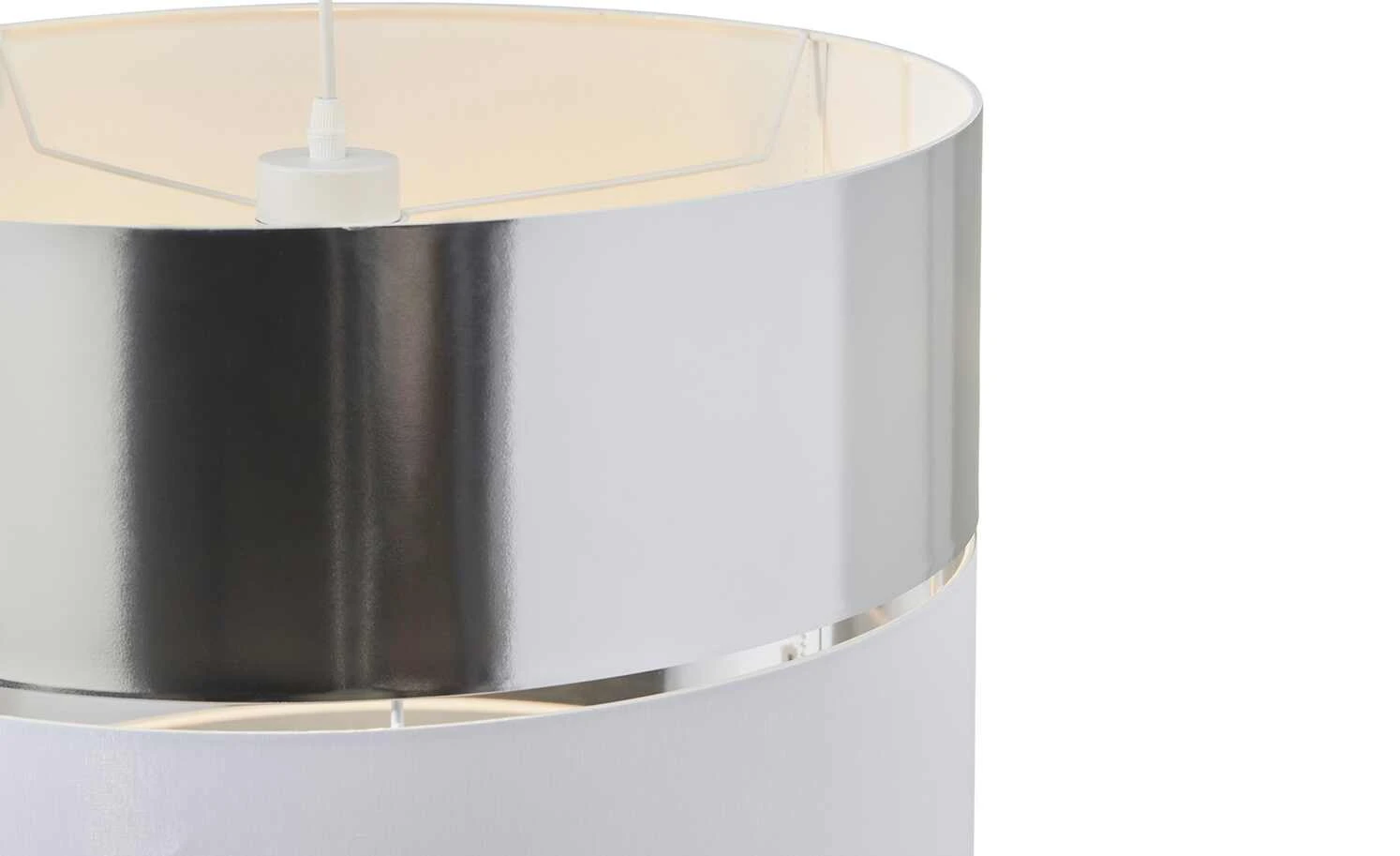 Pendelleuchte, 1-flammig, weiß/silber 4 Pendelleuchte, 1-flammig, weiß/silber – Bild 4