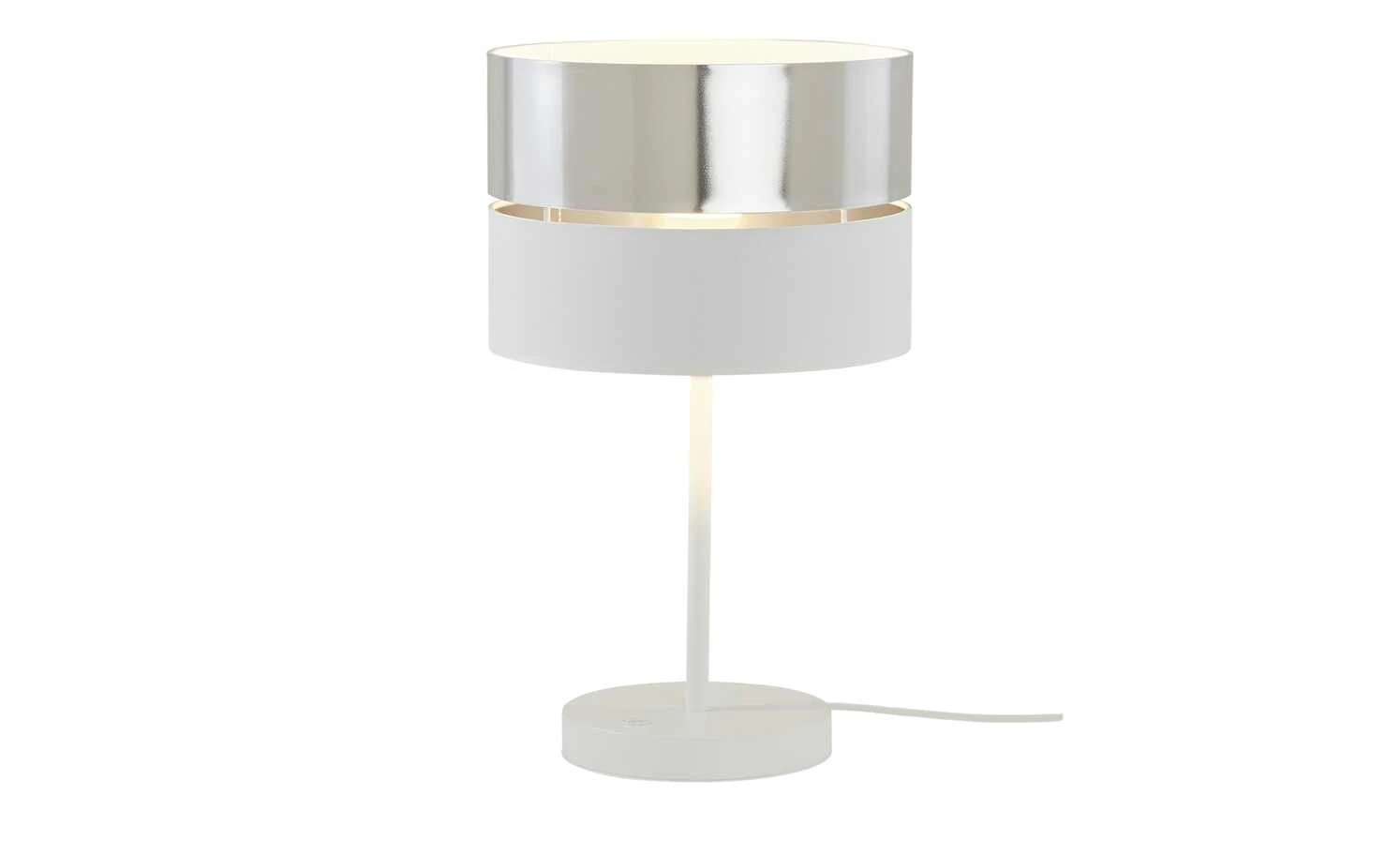 Tischleuchte, 1-flammig, weiß/silberfarben 6 Tischleuchte, 1-flammig, weiß/silberfarben – Bild 6