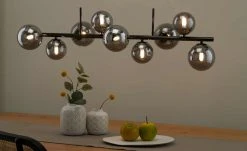 Meisterleuchten Pendelleuchte, 9-flammig, schwarzchrom, Rauchglas -Innenleuchten Verkaufsladen 11685858 3 202103032233