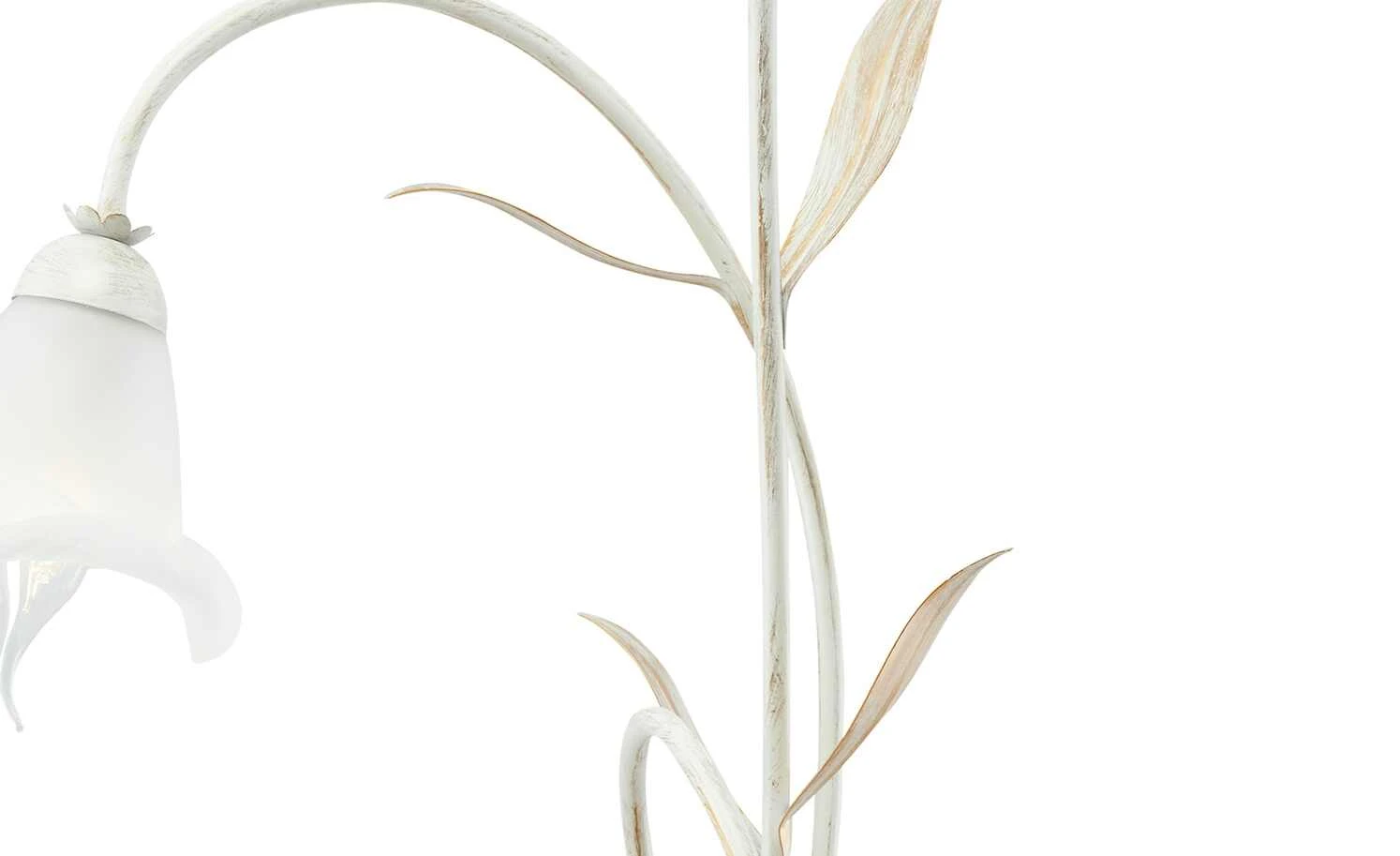 Stehleuchte, 3-flammig, weiß/goldfarbend abgesetzt 5 Stehleuchte, 3-flammig, weiß/goldfarbend abgesetzt – Bild 5