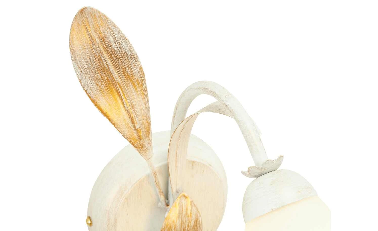 Wandleuchte, 1-flammig, weiß/ gold abgesetzt 3 Wandleuchte, 1-flammig, weiß/ gold abgesetzt – Bild 3