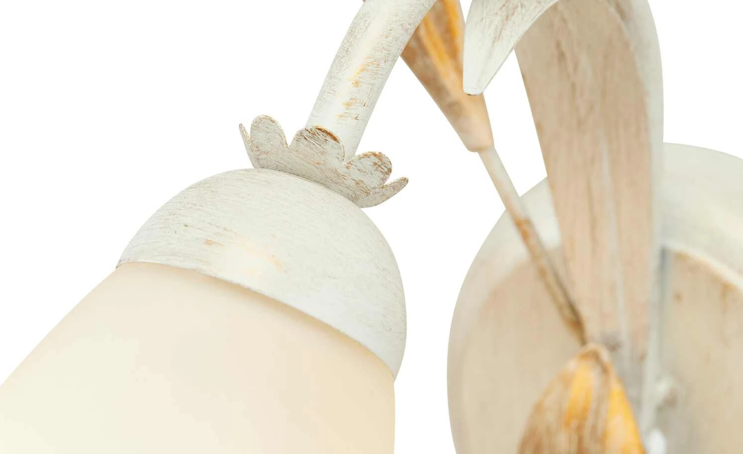 Wandleuchte, 1-flammig, weiß/ gold abgesetzt 5 Wandleuchte, 1-flammig, weiß/ gold abgesetzt – Bild 5