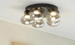 Meisterleuchten LED-Deckenleuchte, 5-flammig, schwarz/chrom