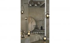 Meisterleuchten LED-Krone 6-flammig, schwarzchrom/Rauchglas -Innenleuchten Verkaufsladen 11685902 8 202202242232