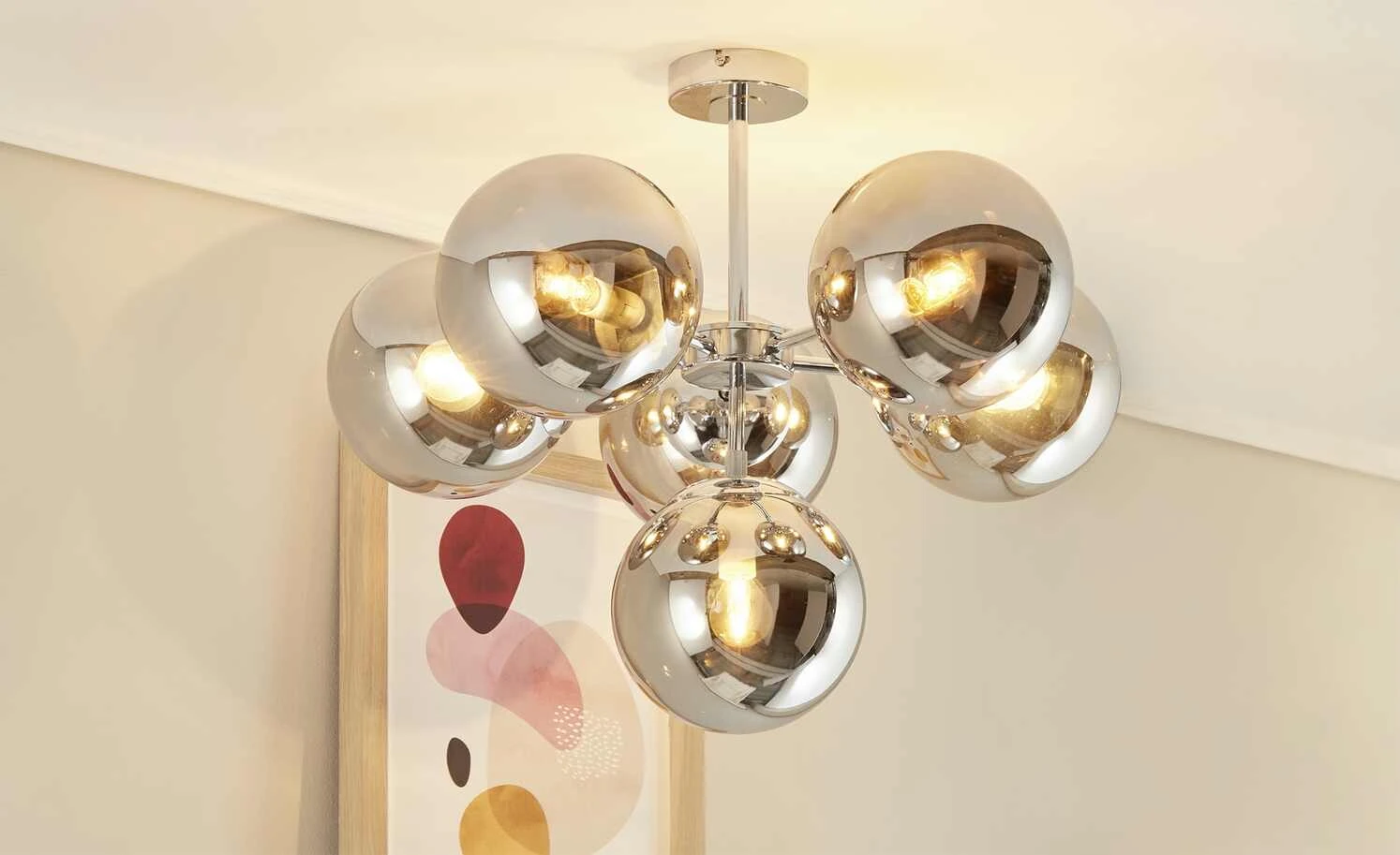 Meisterleuchten Deckenleuchte, 6-flammig, chrom / Rauchglas 1 Meisterleuchten Deckenleuchte, 6-flammig, chrom / Rauchglas