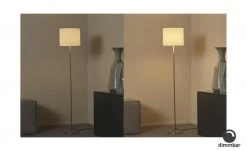 KHG LED-Stehleuchte, 1-flammig, Nickel-matt mit Stoffschirm -Innenleuchten Verkaufsladen 11685915 7 202108201246