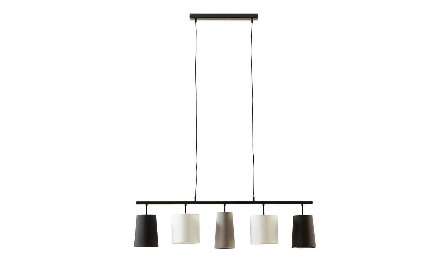 KHG Pendelleuchte, 5-flammig, schwarz, verschiedene Stoffschirme 3 KHG Pendelleuchte, 5-flammig, schwarz, verschiedene Stoffschirme – Bild 3