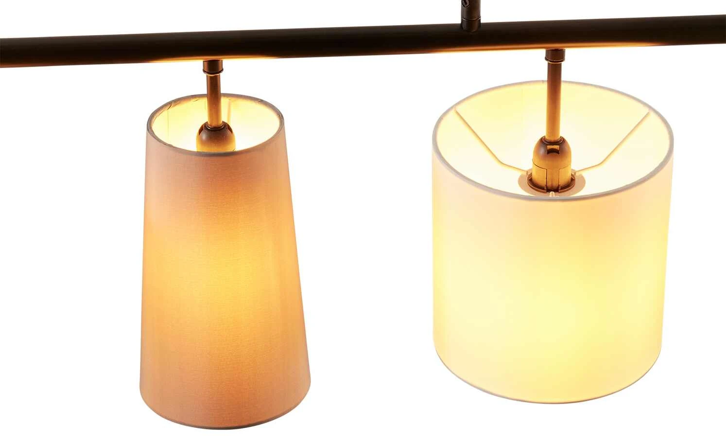 KHG Pendelleuchte, 5-flammig, schwarz, verschiedene Stoffschirme 6 KHG Pendelleuchte, 5-flammig, schwarz, verschiedene Stoffschirme – Bild 6