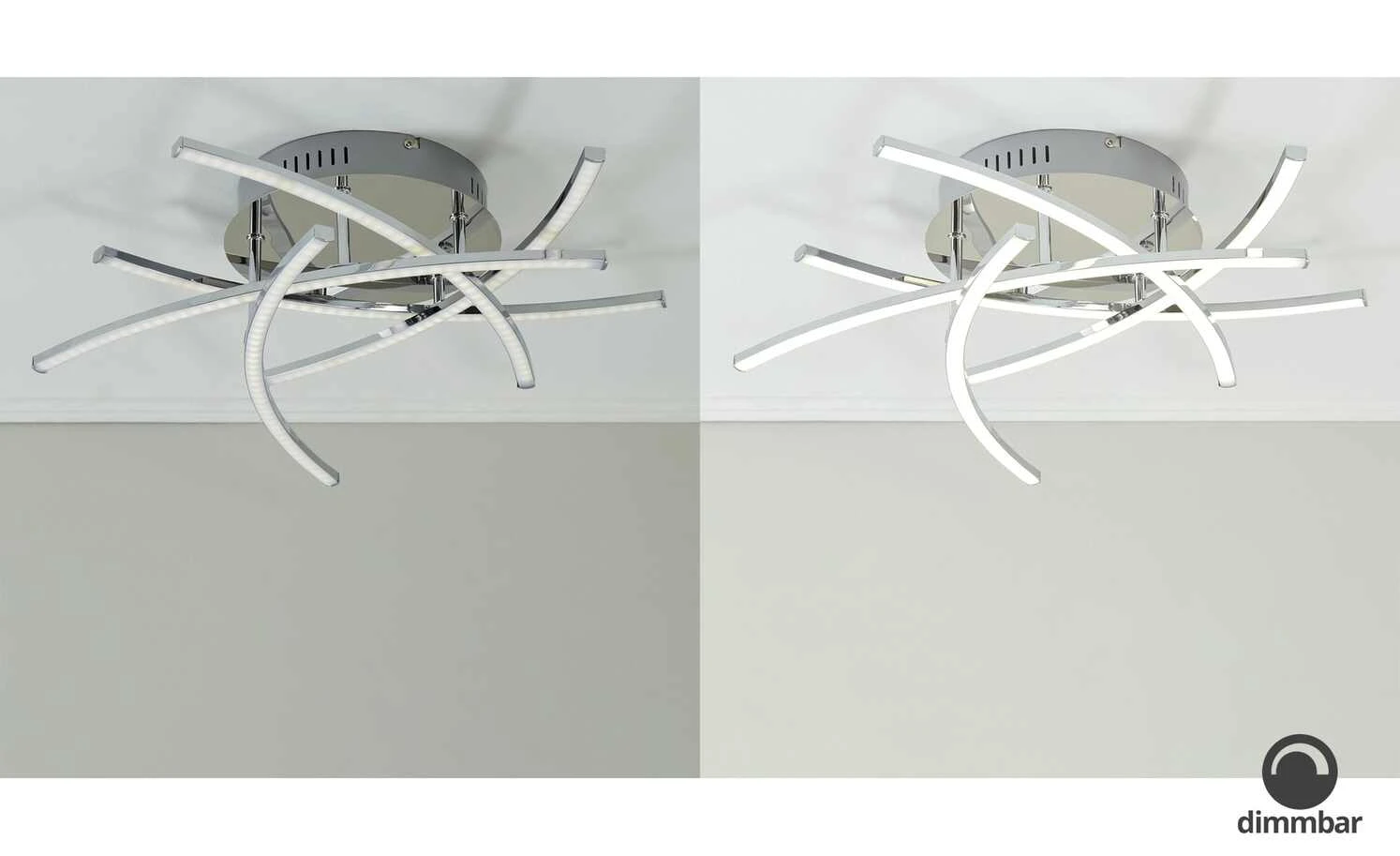 Fischer-Honsel LED-Deckenleuchte, 5-flammig, chrom 1 Fischer-Honsel LED-Deckenleuchte, 5-flammig, chrom