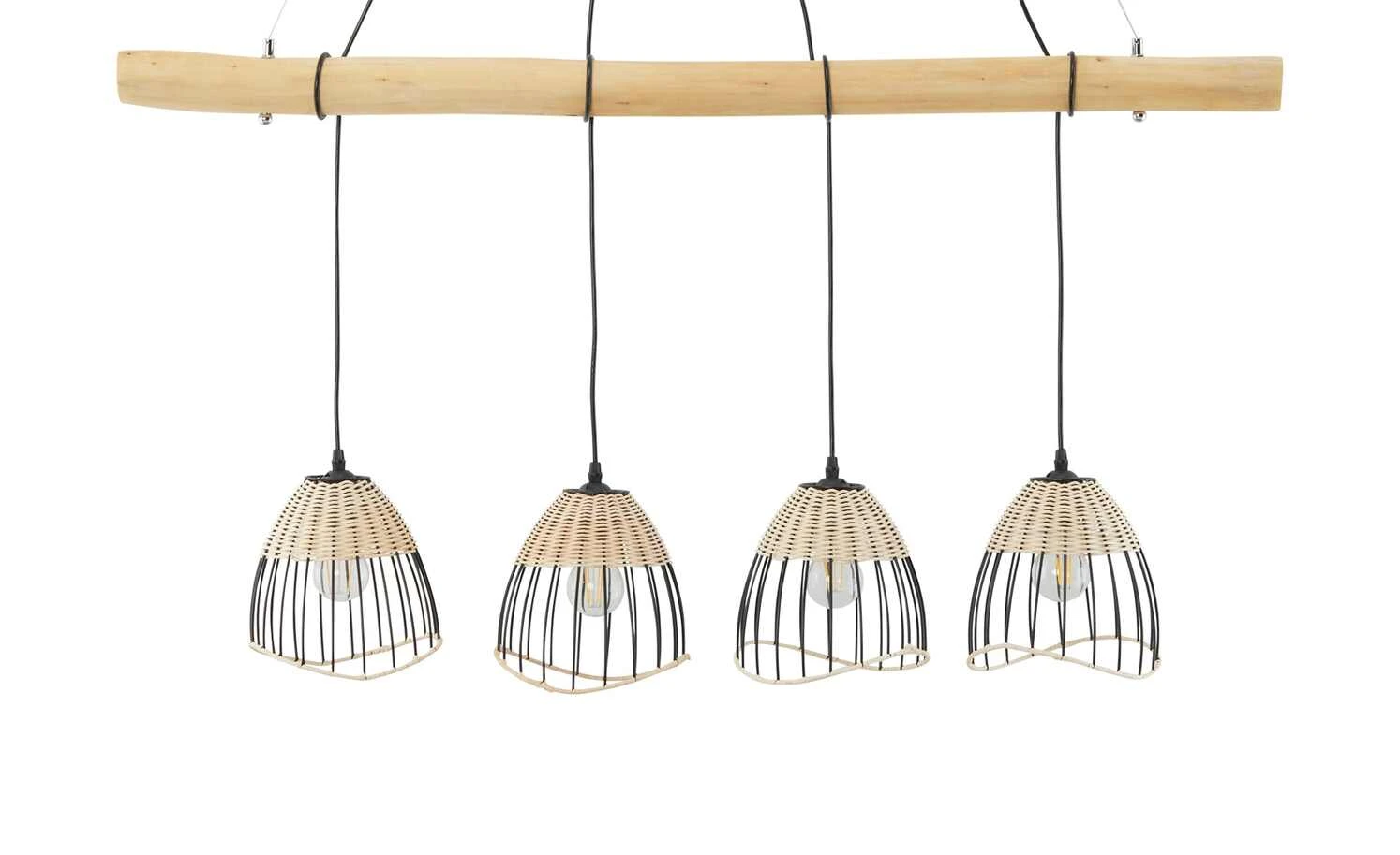 Paul Neuhaus Pendelleuchte, 4-flammig, Rattan 2 Paul Neuhaus Pendelleuchte, 4-flammig, Rattan – Bild 2