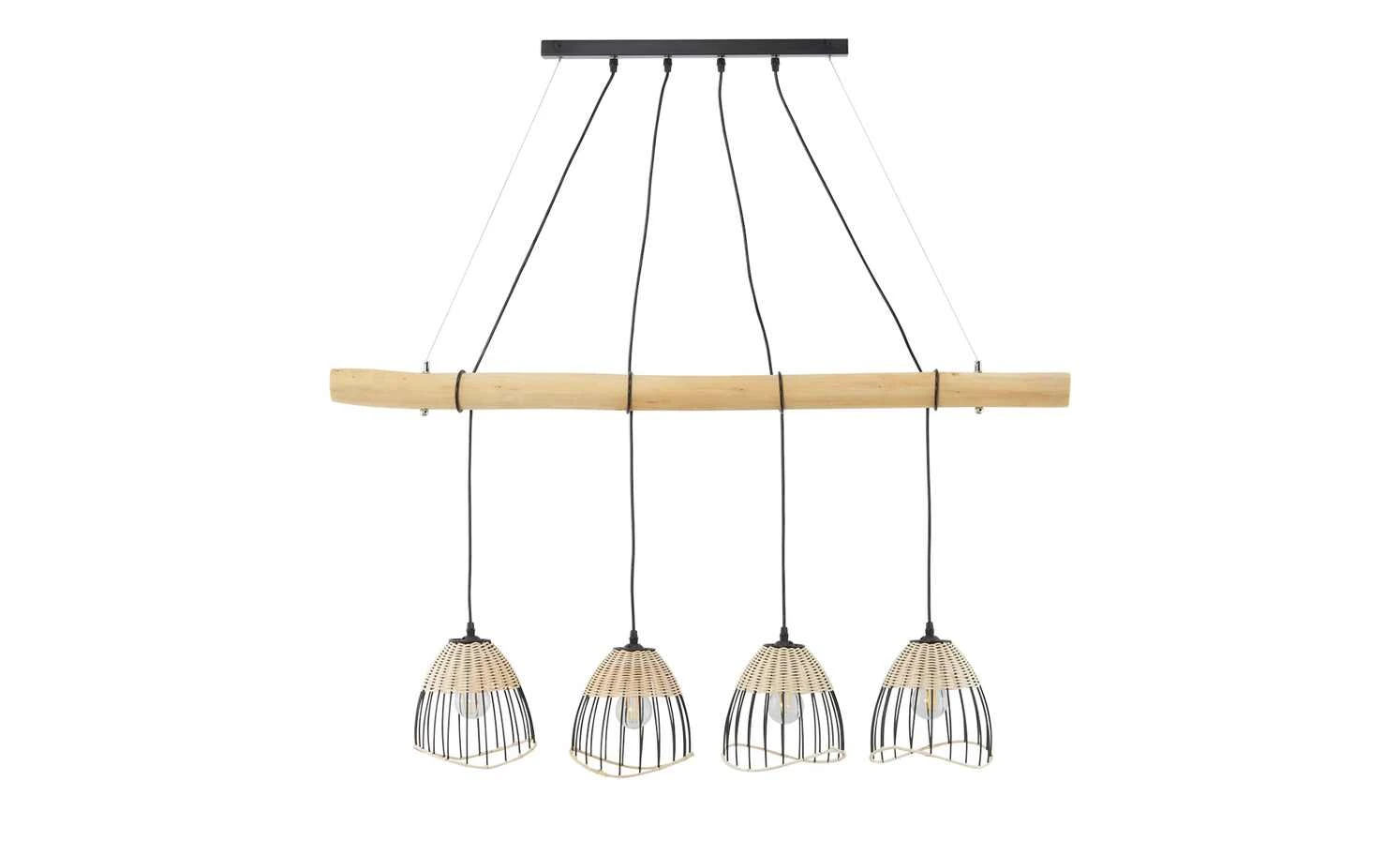 Paul Neuhaus Pendelleuchte, 4-flammig, Rattan 7 Paul Neuhaus Pendelleuchte, 4-flammig, Rattan – Bild 7