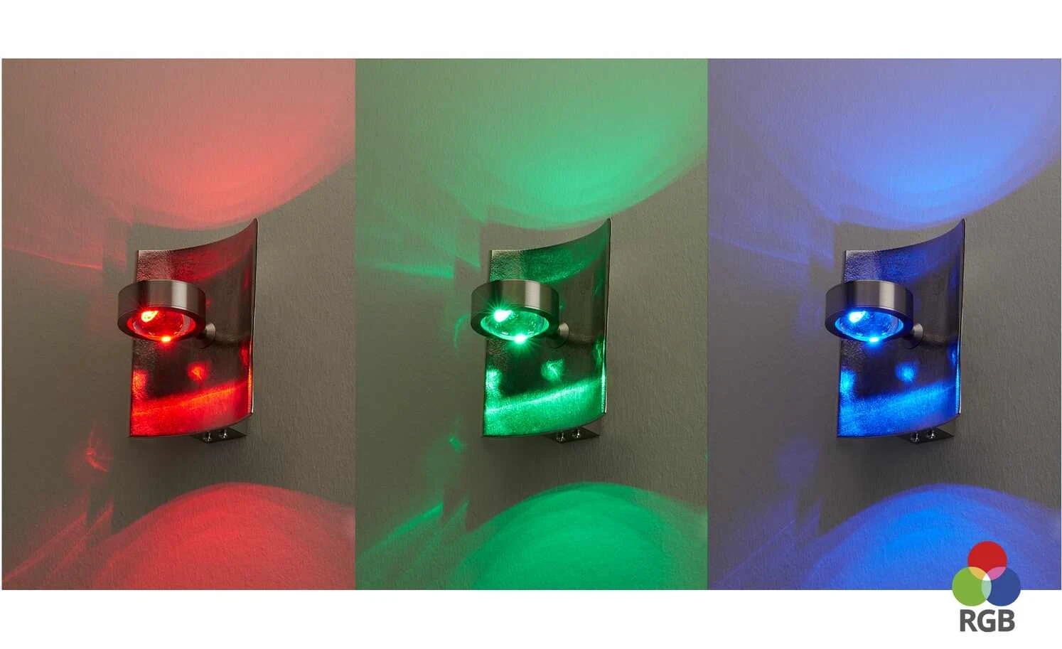 Fischer-Honsel LED-Wandleuchte, Nickel-antik mit RGB 1 Fischer-Honsel LED-Wandleuchte, Nickel-antik mit RGB