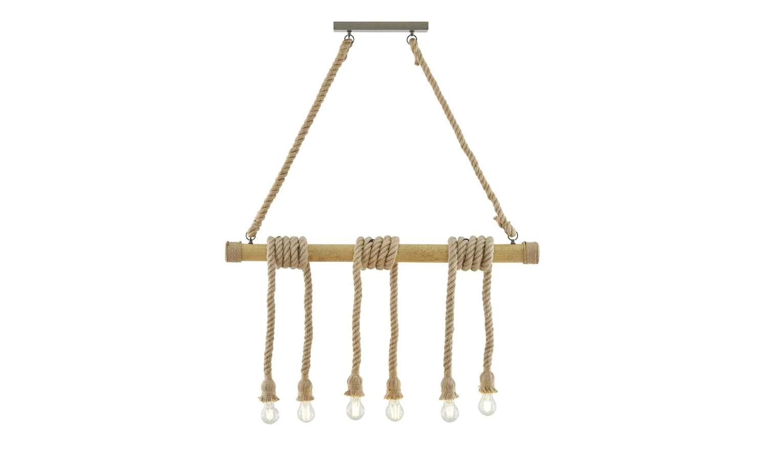 Trio Pendelleuchte, 6-flammig, Bambus mit Sisal Behang 6 Trio Pendelleuchte, 6-flammig, Bambus mit Sisal Behang – Bild 6