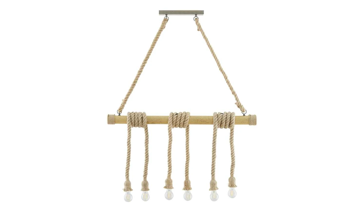 Trio Pendelleuchte, 6-flammig, Bambus mit Sisal Behang 7 Trio Pendelleuchte, 6-flammig, Bambus mit Sisal Behang – Bild 7