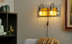 Trio Wandleuchte, 2-flammig, Paletten-Optik