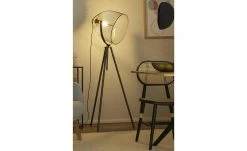 Trio Dreibein-Stehleuchte, 1-flammig, Nickel matt antik