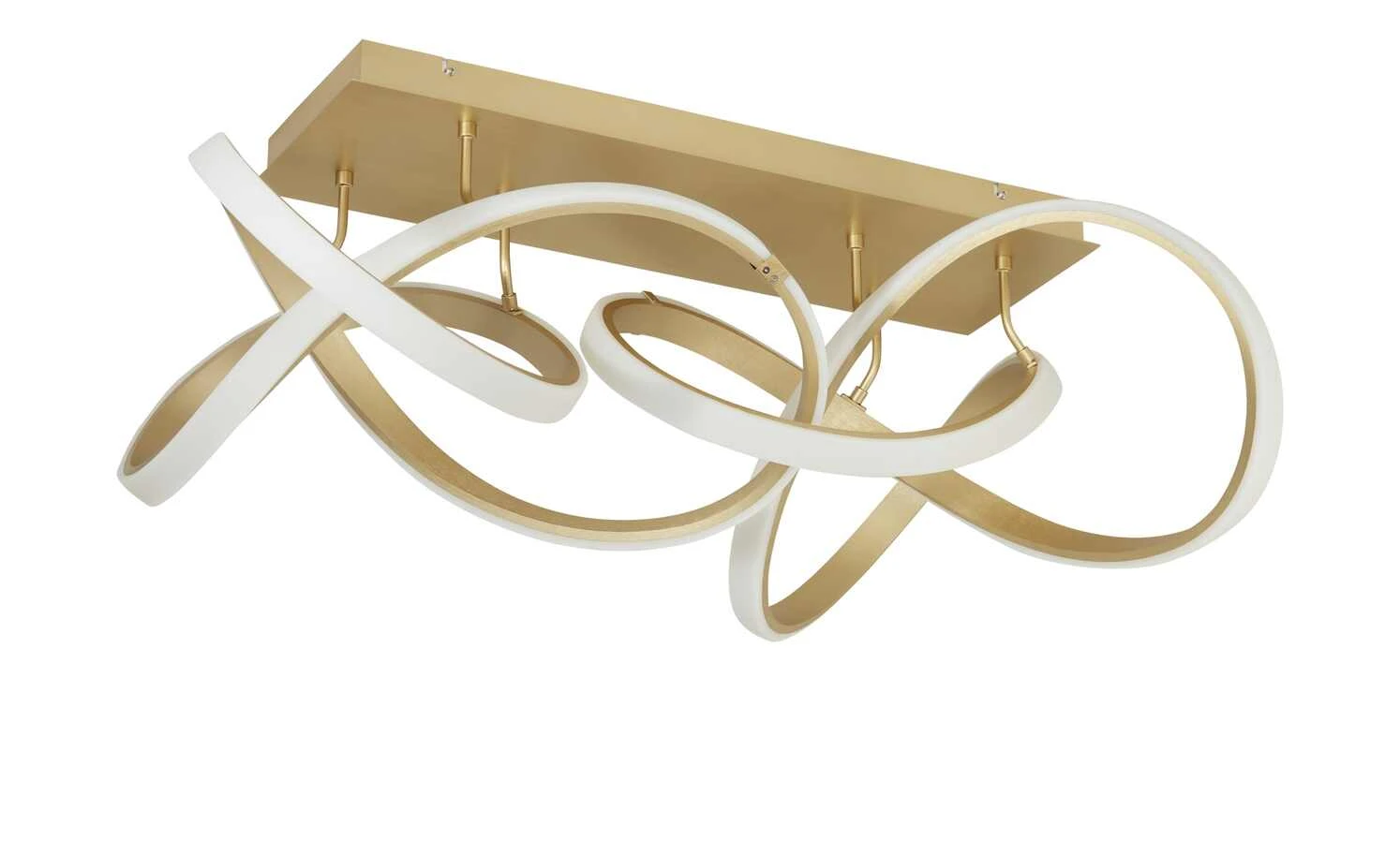 Wofi LED-Deckenleuchte, matt-gold, geschwungen 2 Wofi LED-Deckenleuchte, matt-gold, geschwungen – Bild 2