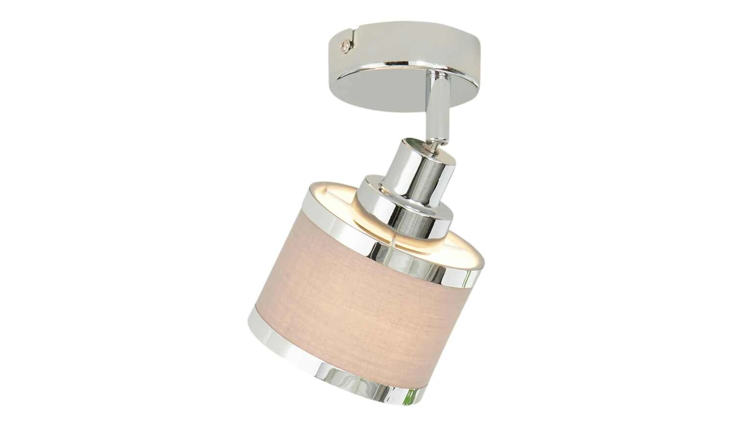 Wofi Strahler 1-flammig, chrom/ Stoffschirm grau 2 Wofi Strahler 1-flammig, chrom/ Stoffschirm grau – Bild 2