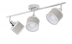 Wofi Strahler 3-flammig, chrom/ Stoffschirm grau -Innenleuchten Verkaufsladen 11686184 1 202103152232